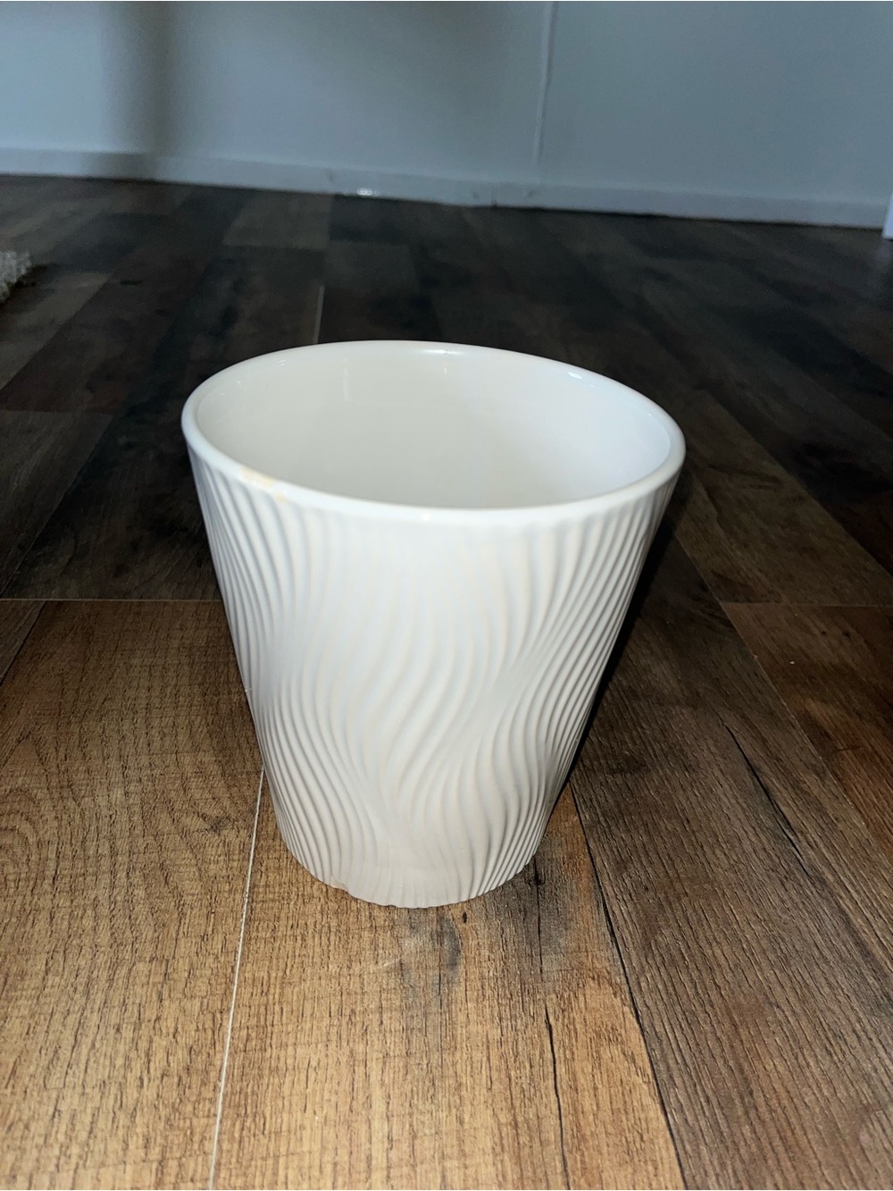 Textured White Ceramic Vase